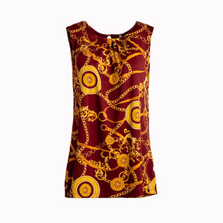 Carla Chain Print Sleeveless Blouse