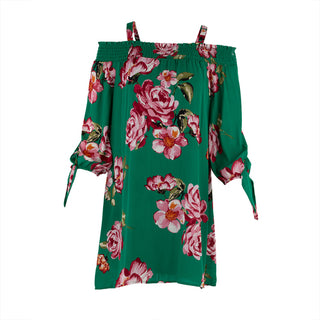 Anna Off the Shoulder Smocked Floral Dress