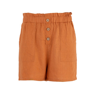 Alexa Woven Paper Bag Waist Pull-on Shorts