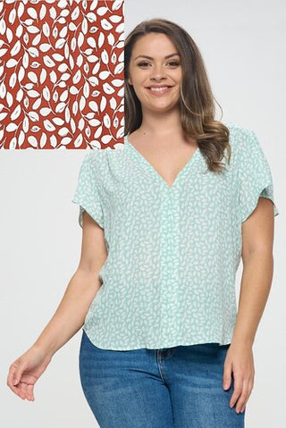 Kora Flowy Short Sleeved V-Necked Top