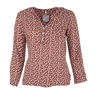 Kiara Henley Necked Blouse with Rollable 3/4 Sleeves and a pocket