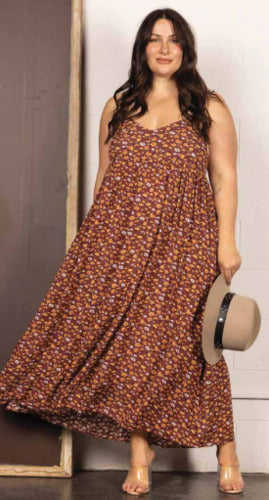 Inka Plus Floral Print Maxi Dress