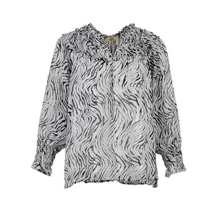 Lane Woven Chiffon Zebra Print Top