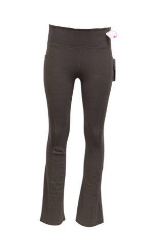 Andrea Stripe Double Brushed Flare Legging with Pocket