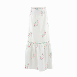 Embroidered Tiered Maxi Skirt