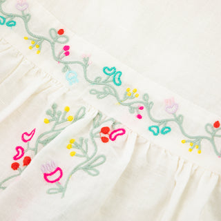 Embroidered Tiered Maxi Skirt